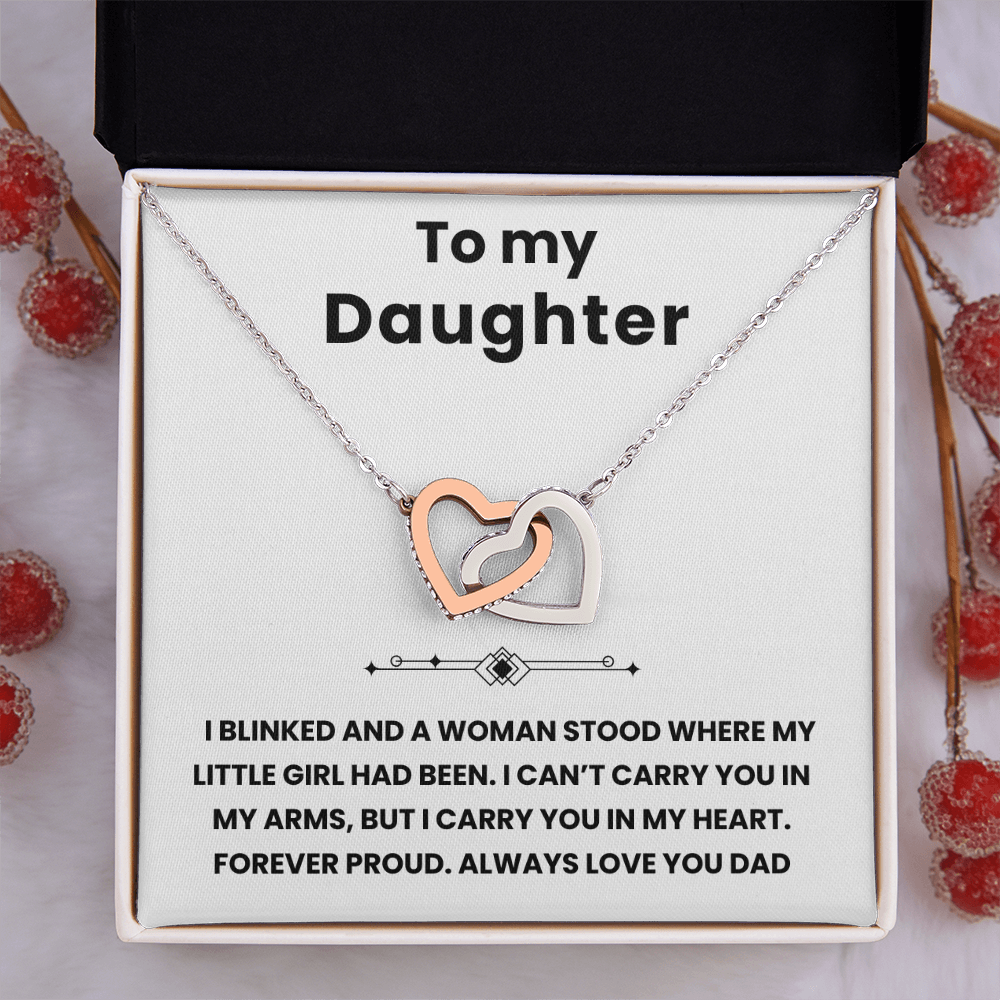 Interlocking Hearts Necklace To My Daughter from Dad