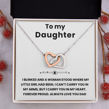 Interlocking Hearts Necklace To My Daughter from Dad