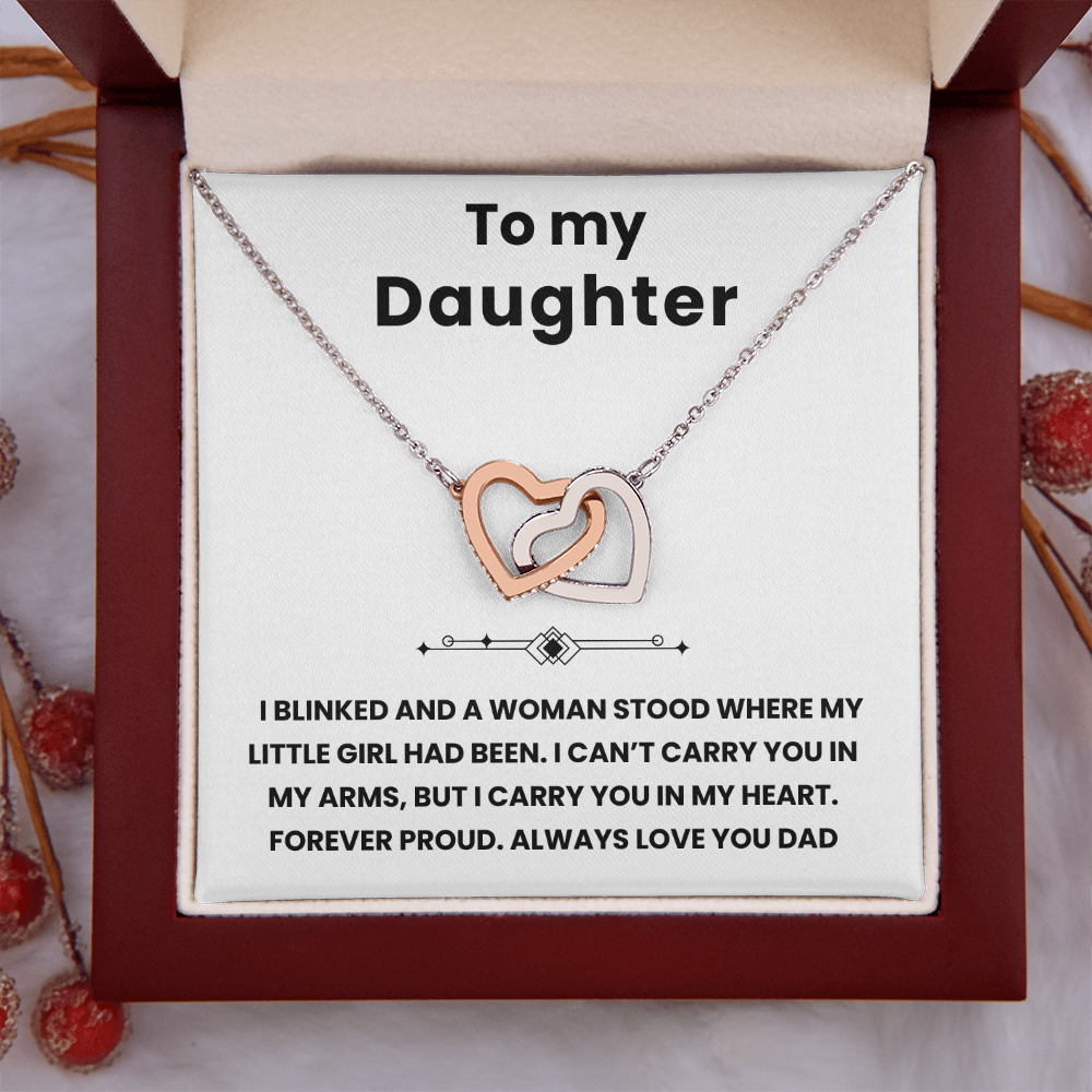 Interlocking Hearts Necklace To My Daughter from Dad
