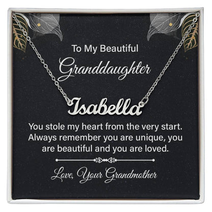 to my Beautiful Granddaughter - Signature Name Necklace