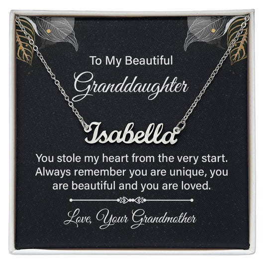 to my Beautiful Granddaughter - Signature Name Necklace