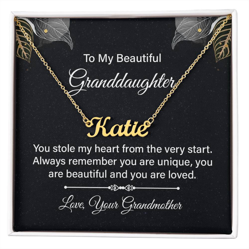 to my Beautiful Granddaughter - Signature Name Necklace