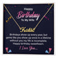 To my wife-Signature Name Necklace Happy birthday