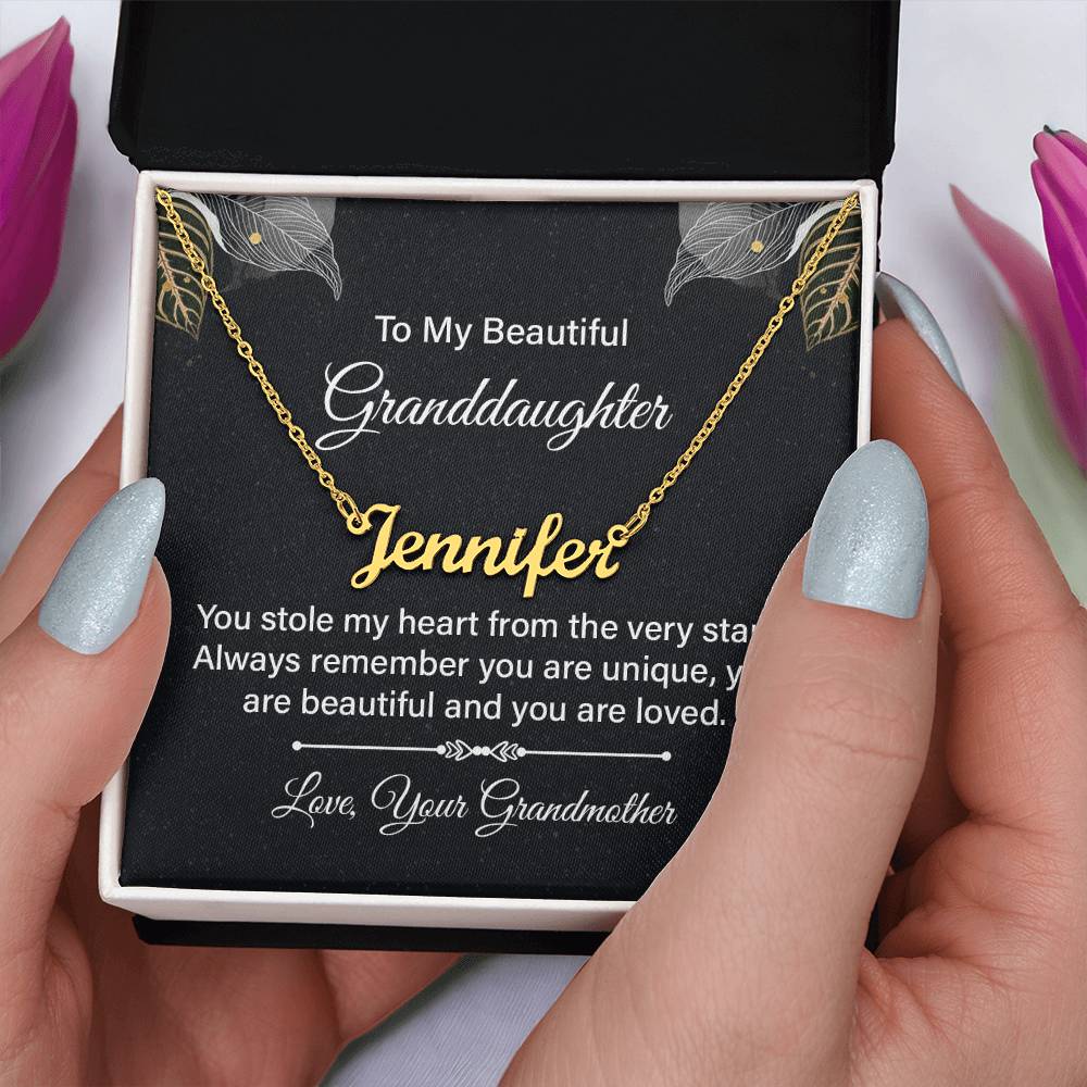 to my Beautiful Granddaughter - Signature Name Necklace