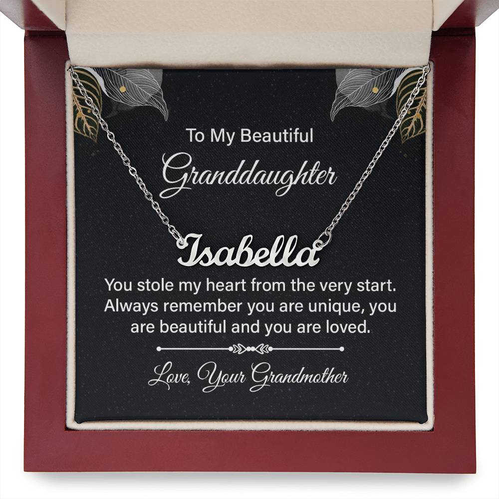 to my Beautiful Granddaughter - Signature Name Necklace