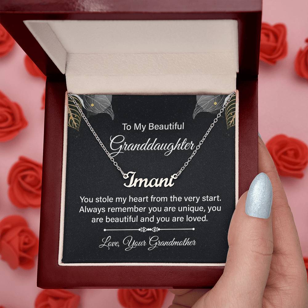 to my Beautiful Granddaughter - Signature Name Necklace