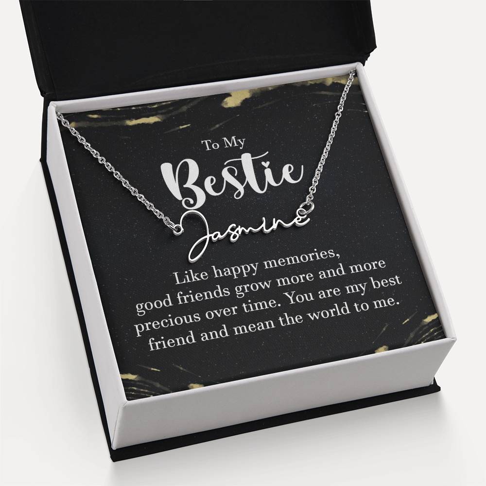 To my Bestie- signature Name Necklace