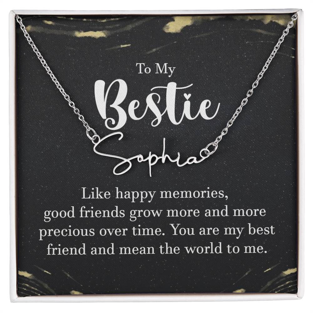 To my Bestie- signature Name Necklace