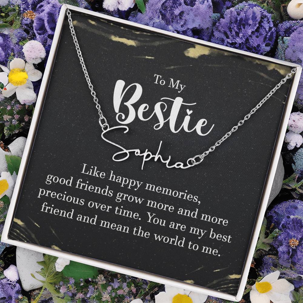 To my Bestie- signature Name Necklace