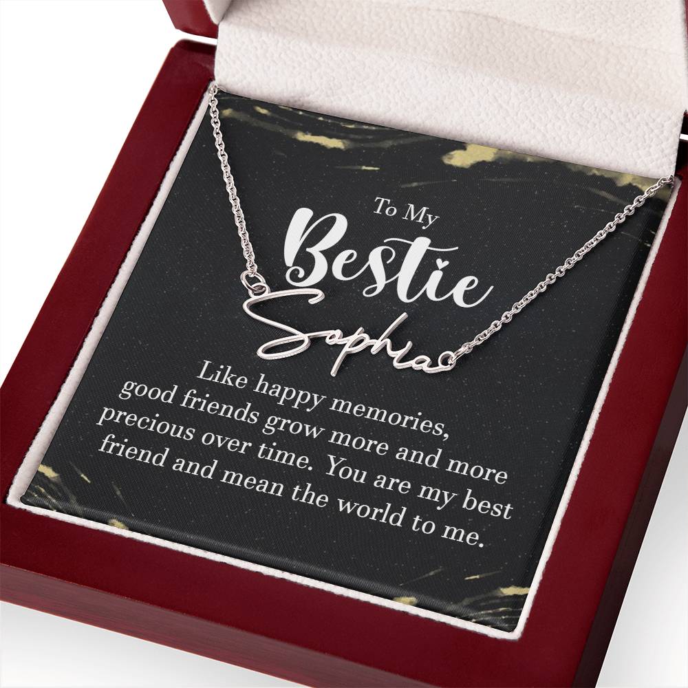 To my Bestie- signature Name Necklace