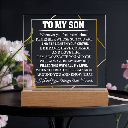 To my Son - Acrylic Square Plaque