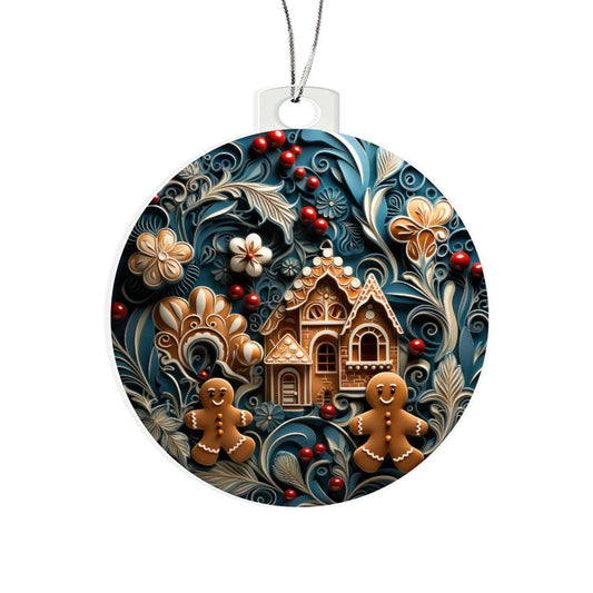 Christmas Ornament- Gingerbread House and ginger couple