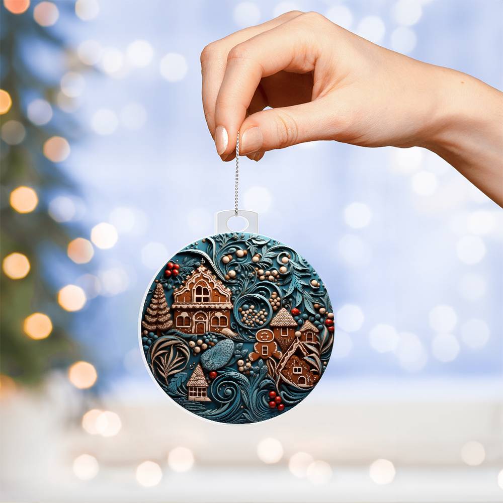 Christmas Ornament-Winter Village by the sea