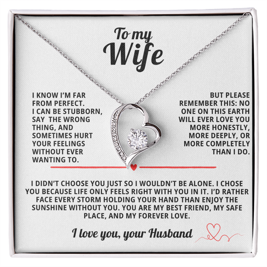 To My Wife Forever Love Necklace i Know i'm far from perfect