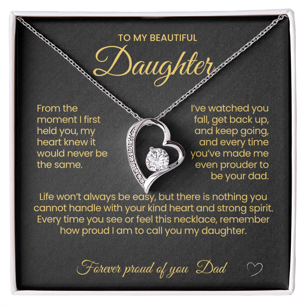 To My Beautiful Daughter Forever Love Necklace From the moment