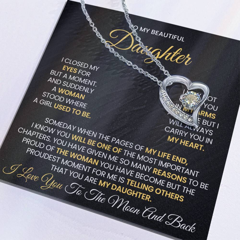 To My Beautiful Daughter -Forever Love Necklace