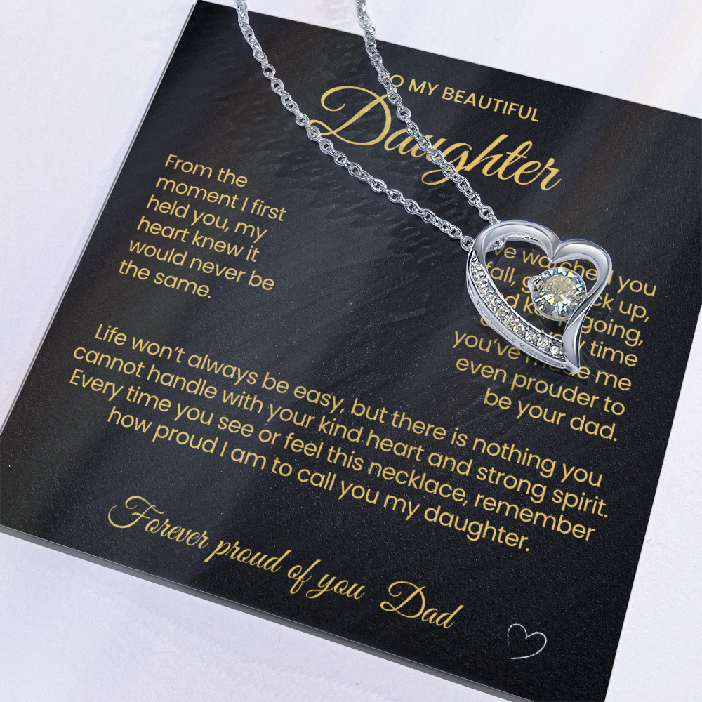 To My Beautiful Daughter Forever Love Necklace From the moment