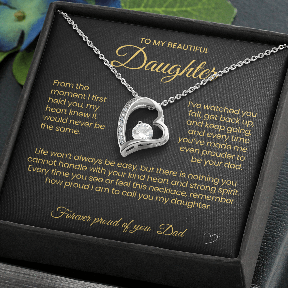 To My Beautiful Daughter Forever Love Necklace From the moment