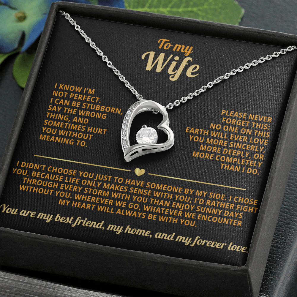 To my Wife Forever Love necklace i know i'm not perfect