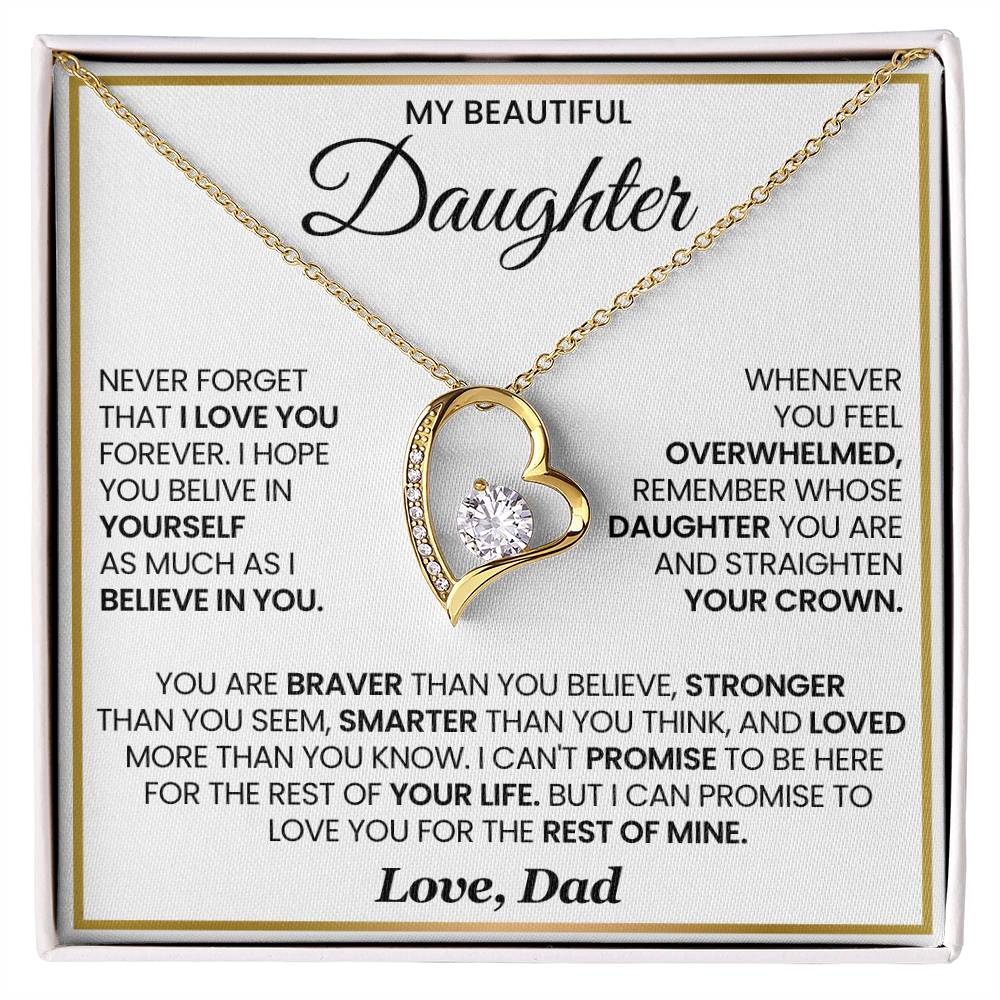 My beautiful Daughter-Love Dad Forever Love Necklace