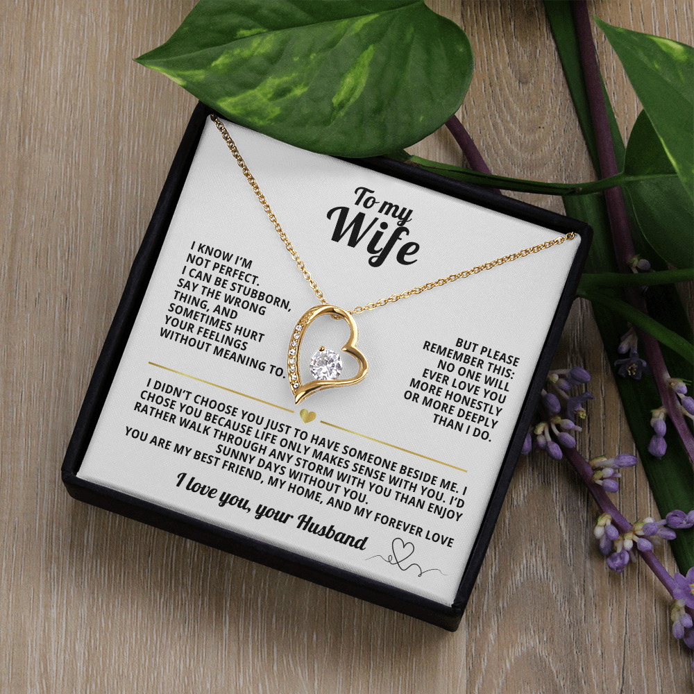 To My Wife Forever Love Necklace I Know i'm not perfect