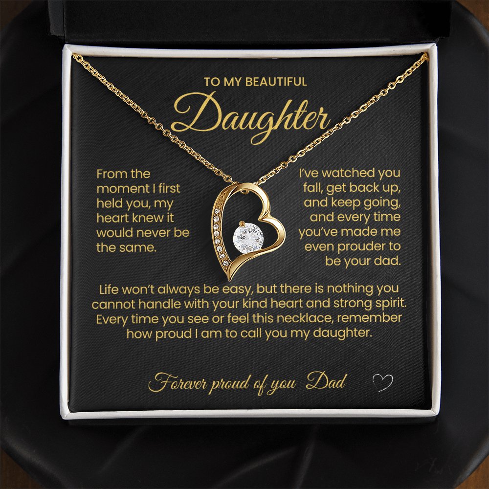 To My Beautiful Daughter Forever Love Necklace From the moment