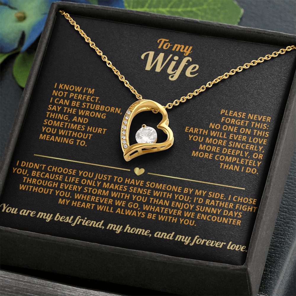 To my Wife Forever Love necklace i know i'm not perfect