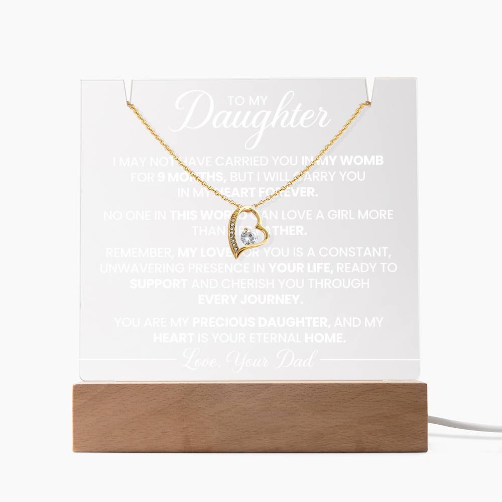 To my Daughter- Keepsake Acrylic & Forever Love Necklace