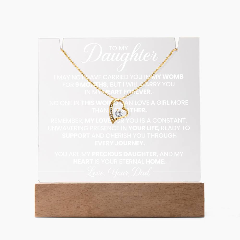 To my Daughter- Keepsake Acrylic & Forever Love Necklace